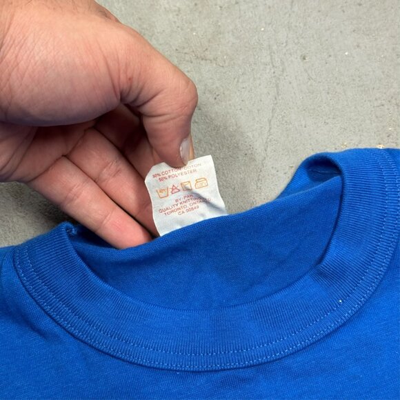 Vintage 80s BMO Bank of Montreal Single Stitch TShirt Blue Large - Picture 7 of 7